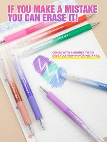 12/24/36 Colors SASPOO Erasable Gel Pens, 0.7mm Fine Tip, Click Style With Built-In Eraser, Smooth Ink Flow And Quick Drying, Rich Gradient Vibrant Colors, Comfortable Grip Handle, Suitable For Journaling, Note-Taking, Drawing, Marking, School And Office Daily Writing - 0.7mm Erasable Gel Pen - View 7