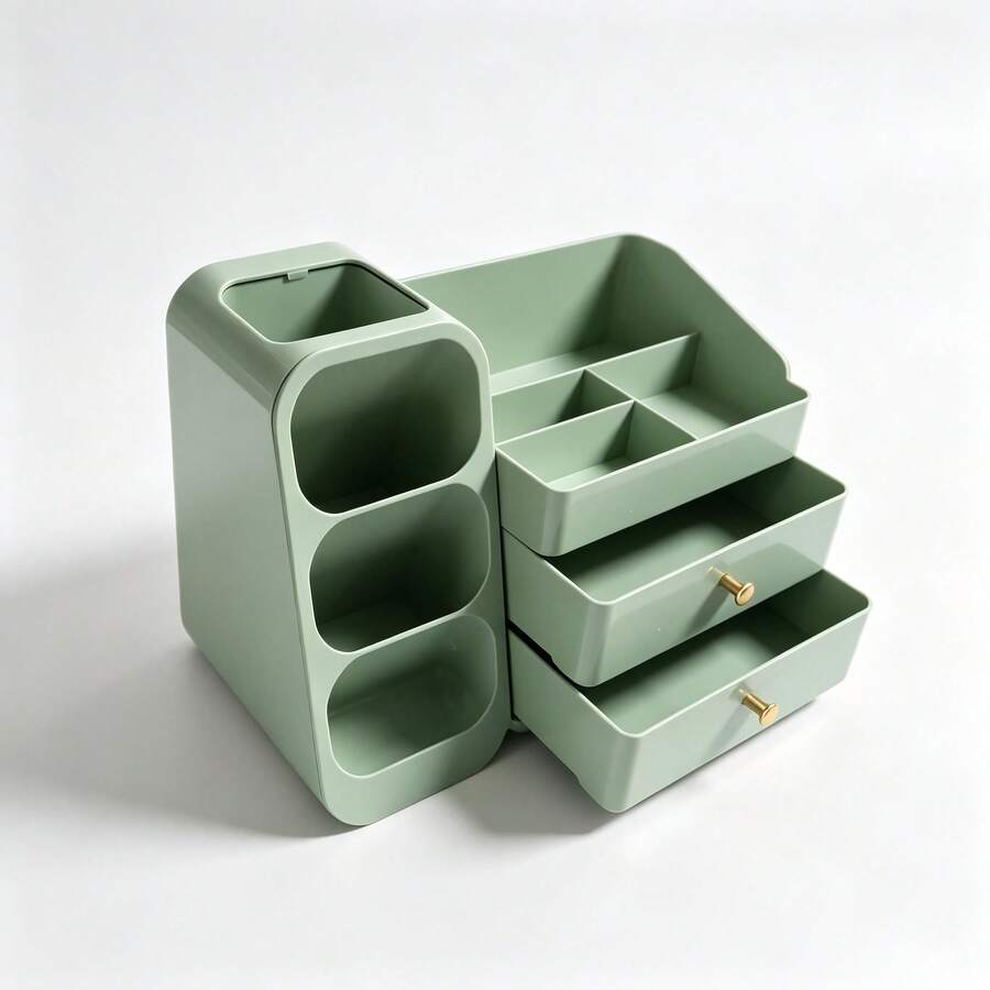 Cosmetic Storage Box For Home Vanity, Large Capacity Lipstick And Skincare Multi-Function Compartment Organizer - View 1