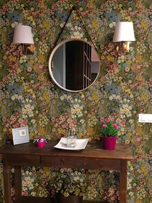Floral Pattern Self-Adhesive Wallpaper, Bohemian Style Wallpaper, Removable Waterproof Green Petal Design, Suitable For Bedroom, Bathroom, Home Wall - Multicolor - View 8