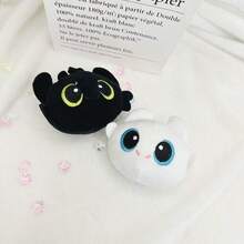 Universal Toothless & Light Fury Plush Doll, Cute Black White Soft Stuffed Animal Pendant, Kawaii Bag Decoration Accessory Gift - Multicolor - View 2