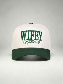 1pc Men Hat WIFEY Materiae Embroidered Two Tone Baseball Cap Adjustable Design Perfect For Parties, Hiking, Travel, And Sun Protection - Multicolor - View 13