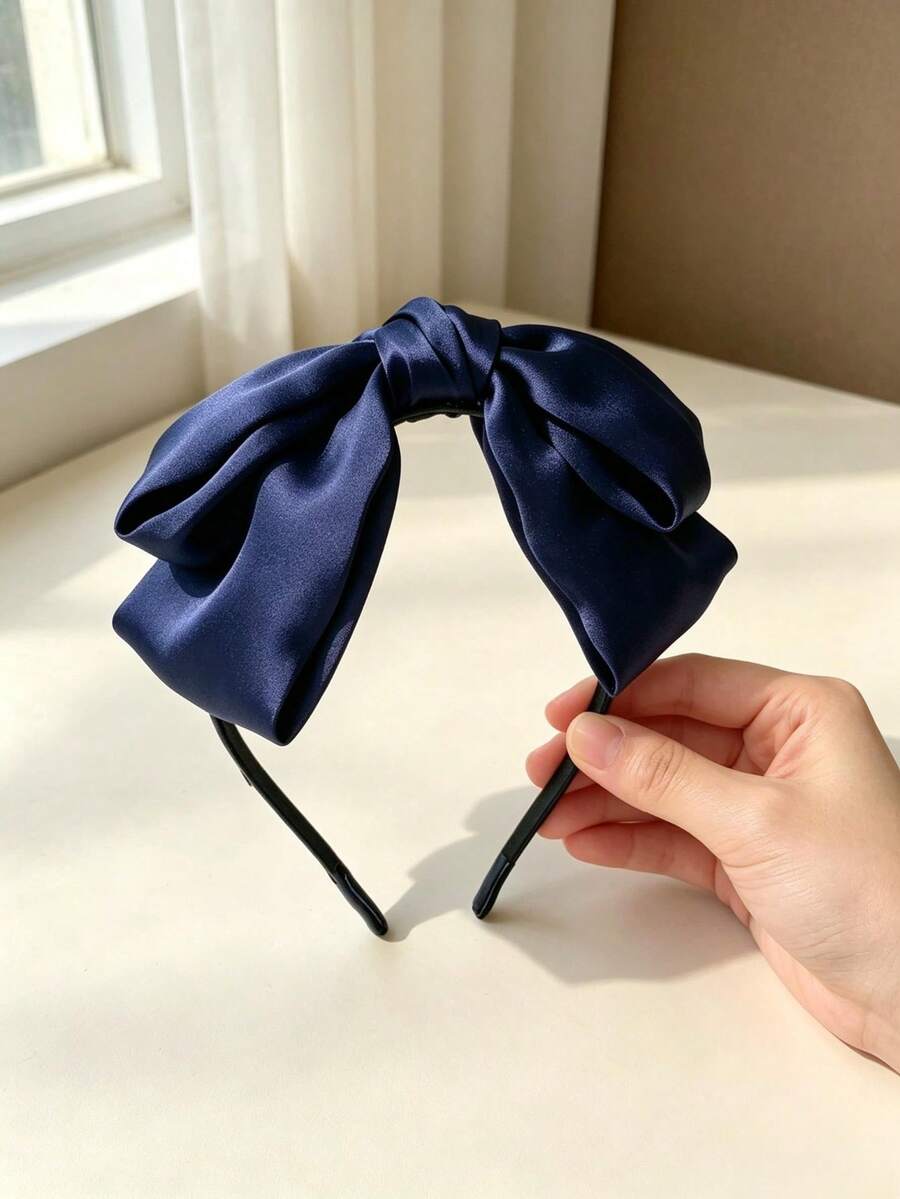 A Bow Headband Suitable For Daily Wear - Navy Blue - View 1