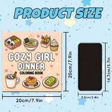 2027 New Coloring Book, 24 Pages Of Cute Minimalist Doodles, Suitable For Back To School Or New Year Gifts, Helps Relax And Reduce Stress, Suitable For Girls And Students, 7.9x7.9 Inches, Stationery - Cozy Girls' Dinner - View 8