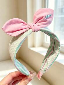 3pcs Sweet Rabbit Ear Bow Knotted Headband Women Fashion Striped Hair Band - Multicolor - View 4