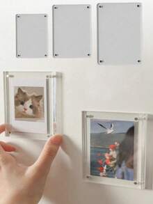 4/1pc Magnetic Fridge Photo Frame, 3/4/5/6 Inch Multi-Size Creative Photo Stickers, No Drilling Decoration, Kitchen Office Ins Style Magnetic Photo Frame, Christmas Atmosphere Decorative Painting - Multiple Styles - View 3