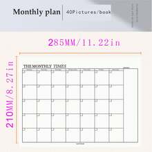 1pc Monthly Planner, Stationery And Gift Wrapping Supplies, Simple Schedule Planner, Sticky Notes, Monthly And Weekly Planner, Tear-Off Sticky Note Pad, Learning Supplies, Back To School Supplies, Notebook, School Notebook, Beautiful School Notebook Monthly Planner Sticky Note Pad Self-Fill Calendar Planner - Rectangle - View 12