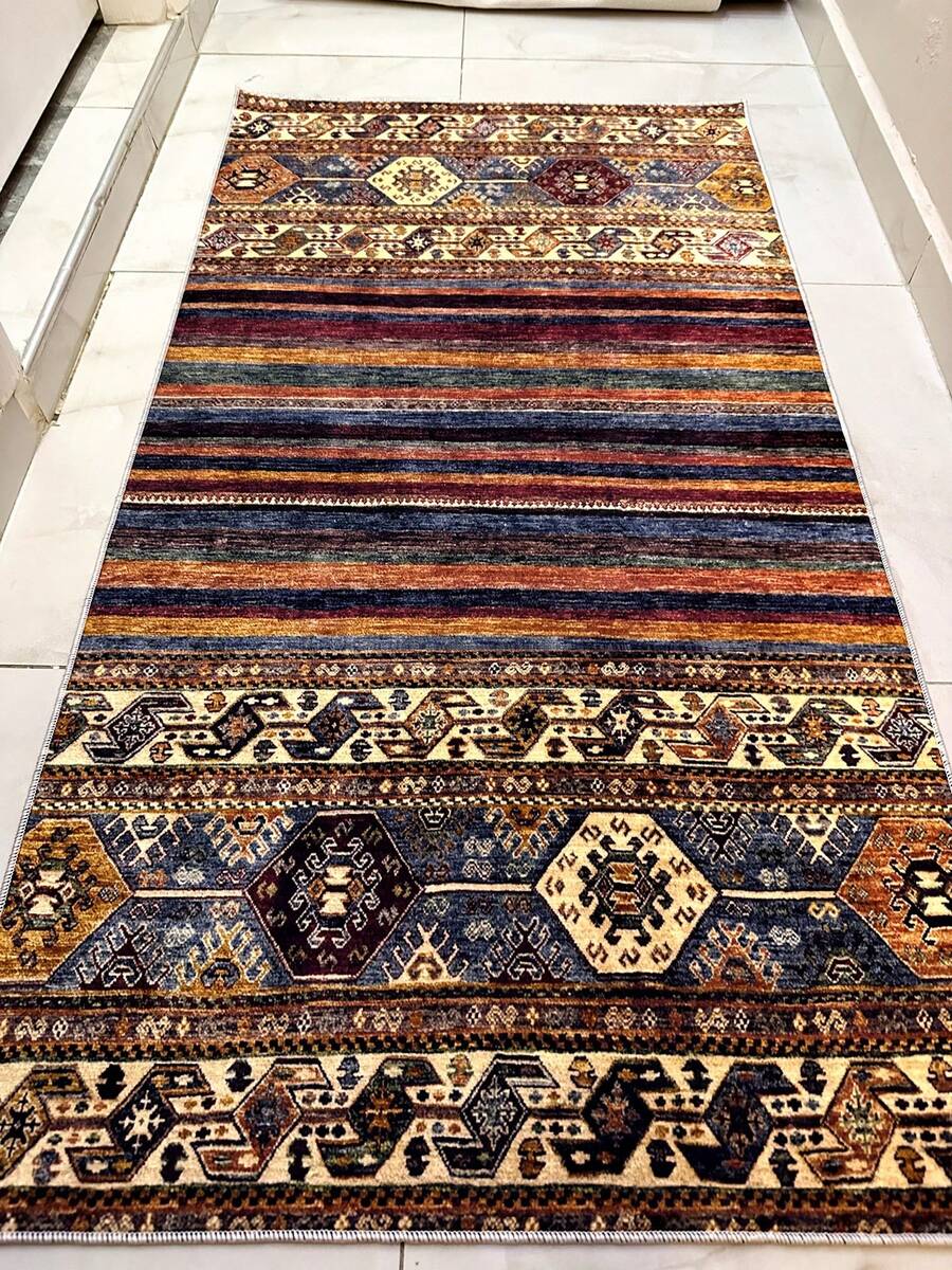 Digitally Printed Non-Slip Washable Runner And Area Rug Living Room Carpet, Modern Design | Modern, Scandinavian, Bohemian And Classic Styles | 100% Polyester - Multicolor - View 1