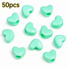 11x16mm Acrylic Heart Beads Solid Color Love Shape Spacer Loose Beads For Jewelry Making DIY Bracelet Necklace Earring Keychain Phone Chain - Large Heart With Holes - View 13