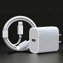 Apple Fast Charging Kit 20W USB-C Fast Charging Adapter + 3.3FT/100CM Long High-Efficiency Data Transfer Charging Cable USB-C To Lightning, Compatible With IPhone 14 13 12 Series Portable Charger Set - US A Type Plug(110-127V) - View 2