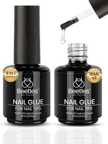 Beetles 2件組 15ml 9合1美甲膠凝膠，適用於壓克力美甲片、底層塗層與漸染美甲的多功能凝膠，長效DIY接長，需搭配UV LED燈使用 - 2入 15ml UV 凝膠美甲膠 - 查看 1