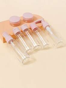 10g Travel Split Bottle, Mask Foam Bottle, Cream Jar, Cosmetic Foundation Bottle, Transparent 10ml Plastic Small Box, Suitable For Travel - Pink - View 3