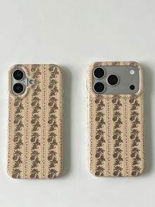 1pc Cottagecore Rose Pattern Anti‑Drop Phone Cover, Casual Outing Wear‑Resistant Protective Case, Birthday Present For Boys Girls, Compatible With IPhone 11 12 13 14 15 16 17 18 Pro Max - Multicolor - View 5