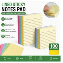 100 Sheets 4-Color Sticky Notes, Portable Self-Adhesive Easy-To-Use Sticky Notes For Diary, Crafting, Office, Home, Campus And More, School Supplies, Office Supplies, Desk Accessories, Back To School, Classroom Supplies Memo Paper (Multiple Styles Available) - View 3