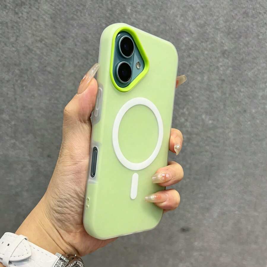 Summer Fresh Color Jelly 2-In-1 Magnetic Phone Case Compatible With Iphone 16 17 16e 17e, Matte Feel Anti-Drop Hard Shell Compatible With Iphone 15 14 13 11 16 Pro Max 17 Pro Max 18 Pro Max 12 - Green - View 1