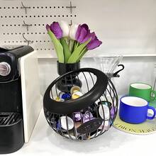 Rak Penyimpanan Kapsul Kopi Besi dengan Desain Miring Unik, Keranjang Penyimpanan Kapsul Kopi untuk Meja, Rak Penyimpanan Dekorasi Dapur Rumah, Bar, Kedai Kopi, Hadiah Dekorasi Kedai Kopi - MultiWarna - View 8
