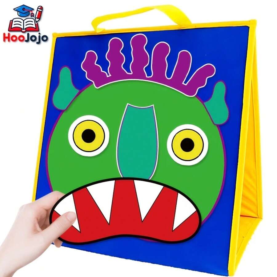 hoojojo 8Pcs Felt Storytelling Set, "Go Away, Big Green Monster!" Story Theme, Storytelling Performance Props, Montessori Learning Activity, Reading Game, Teacher Storytelling Teaching Aid, Parent-Child Interactive Game, Classroom & Home Use