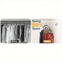 3/2/1 Rotating Hanger, Space-Saving Curved Hanger For Yoga Pants And Leggings - Closet Storage Rack With 10 Clips, Clothing Store Leggings Hanger, Valentine's Day, Wedding, Birthday Gift - Grey - View 9