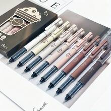 6pcs Coffee Theme Liquid Quick-Dry Black Neutral Pens, Anti-Bleed Soft Feel Pens, Suitable For Note-Taking, Drawing, School And Office Supplies, Back To School Essential - Multicolor - View 3