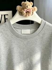 ملابس علوية رياضية برقبة دائرية للأطفال، طباعة شاطئية من أصداف ونجم البحر وجوز الهند، قطن نقي، ملابس علوية علوية كاجوال ناعمة بأكمام طويلة - رماد الزهرة - مشاهدة 5