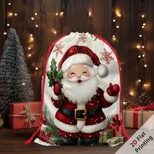 2pcs Christmas Theme Oversized Gift Bags, Santa Claus Snowflake Gift Box Pattern Print, Can Be Used As Christmas Gift Bags, Decorative Props Yard Storage Bags, Create Christmas Atmosphere, Very Suitable For Holiday Gift Bags, Wedding Packaging, Birthday Party Gift Bags, Etc. - Multicolor - View 7