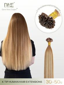 K Tip Human Hair Extensions 14-22 Inch T8-P8/613 V Tip Hot Melt Seamless Invisible Straight Remy Hair Extensions For Women And Girls, Add Volume And Length, Salon And Home Use, Curlable And Dyeable - S8/613 - View 1