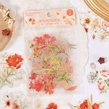 オーディオファン シール フレークシール 花 植物 フレーク 透明・箔押し・防水 DIY 手帳の飾り メモ用紙 ノート素材 日記装飾用品 6パック - マルチカラー - チェックする 4