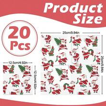 20/40/60pcs Funny Santa Claus Paper Napkins, Vintage Red Santa Claus & Gift Pattern, Disposable Napkins For Christmas Holiday Party Table Decor - Santa Claus - View 8