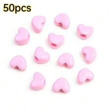 11x16mm Acrylic Heart Beads Solid Color Love Shape Spacer Loose Beads For Jewelry Making DIY Bracelet Necklace Earring Keychain Phone Chain - Large Heart With Holes - View 24