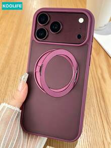 Koolife 1件裝 Apple 17Pro 360°旋轉磁吸手機殼，2.5mm背板，PC+TPU材質，精準孔位保護，親膚磨砂防滑防汗，鏡頭加高保護，適用iPhone18pro/18pro Max/17ProMax/Apple 17/Apple 17Pro/Apple 17Air，相容iPhone13/13pro/13promax/14/14pro/14promax/15/15plus/15pro/15promax/16/16plus/16pro/16promax/16e - 櫻桃紅 - 查看 1