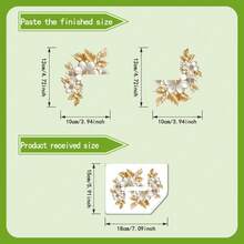 1pc Luxury Gold Flower Pearl Switch Sticker, Gold Leaf White Flower Socket Decorative Sticker - Multicolor - View 6