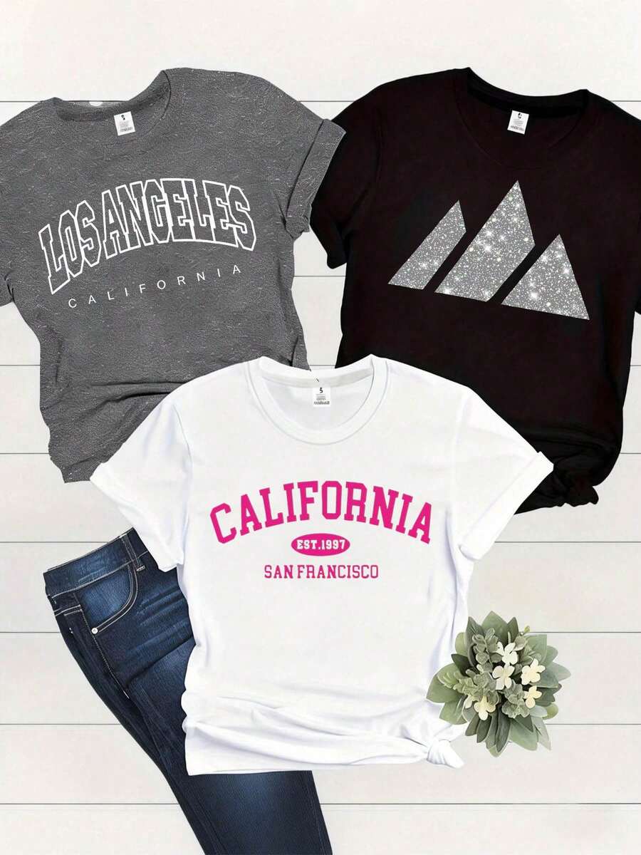 Women T-Shirts - Black (Printed Pattern) Pack Of 1 - View 1