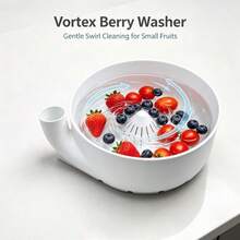 White Colander Strainer, Kitchen Sink Fruit Washer, Perforated Filter Basin For Rinsing Strawberries, Blueberries, Grapes And Other Berries, Suitable For Daily Kitchen Countertop And Sink Use - White - View 3