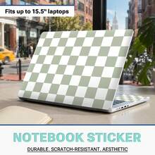 Minimalist Light-Colored Plaid Laptop Skin Kit, Premium Vinyl Film Covers Laptop Top Cover And Palm Rest, Scratch-Resistant And Waterproof, Easy To Remove Without Residue, Compatible With Most 15.5" And Smaller Laptops - View 16