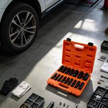 Vintoro 16Pcs 6 Point Impact Socket Set, Heavy Duty Impact Socket Kit, Rust Resistant Drive Socket Accessories, Durable Impact Wrench Socket Tool Set, Anti-Slip Hex Socket For Auto Repair, Practical Mechanical Maintenance Tool, Ideal For Car Repair - A - View 3