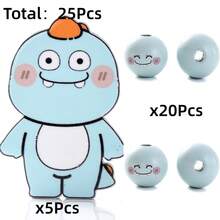 25Pcs Animal Pattern Wooden Beads Assortment, Multiple Styles Available, Suitable For DIY Jewelry Making, Handmade Accessories, Friendship Gifts, Home Decor, Small Item Decoration - Multicolor - View 14