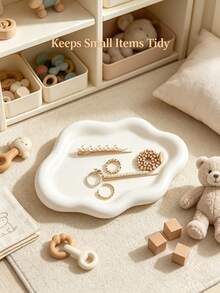 1pc Irregular Cloud Shaped Plastic Jewelry Tray, Dressing Table Storage Tray, Used For Hair Clips, Baby Accessories, Desktop Decoration Storage Tray - Multicolor - View 3