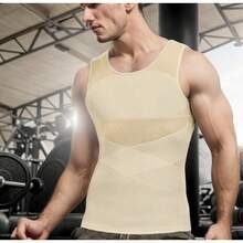 Top moldeador para hombre en azul medio lavado, tallas M/L/XL/XXL/34. - Azul lavado medio - Ver 2