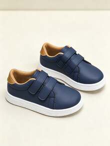 1 Pasang Sepatu Olahraga Anak Unisex Serbaguna, Nyaman, Kasual, Anti Selip, Datar, untuk Semua Musim dengan Perekat Velcro - Biru - View 5