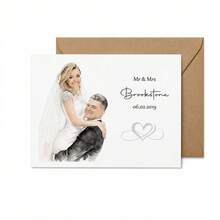 Personalized Couple Art Portrait Greeting Card, Custom Name And Message Keepsake Card, Custom Portrait Memory Card For Special Celebrations, Personalized Sentiment For Life's Important Moments, Unique Custom Present For Meaningful Moments - Multi-color - View 13