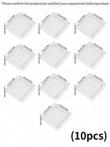 Acrylic Nail Art Storage Box 5/10/20/30/40/60pcs - Transparent Square Display Box, Suitable For Nail Accessories, Earrings, Bracelets, Cards, With Lid Portable Storage Box, Pink Black White Optional, Multi-Scenario Collection Storage Container - Clear - View 8
