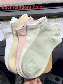 5 Pasang Kaos Kaki Pendek Wanita - Katun Murni, Menyerap Keringat, Bernapas - Ujung Kaki Tanpa Jahitan, Tidak Mudah Berbulu, Cocok untuk Aktivitas Luar Ruangan, Olahraga Bersepeda, Cocok untuk Musim Semi, Musim Panas, Musim Gugur (Warna Acak) - MultiWarna - View 4