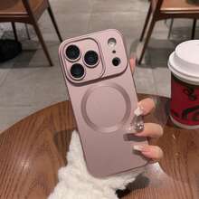 Magnetic Metallic Paint Phone Case Compatible With Iphone 18 Pro Max 17e 16 15 14 13 12 11 Pro Plus,Camera Protect,Wireless Charging TPU Soft Cover - Rose Gold - View 2