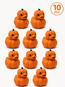 Decoração de Pato de Abóbora de Halloween, Figurinha de Pato em Formato de Abóbora Laranja Fofa, Ornamento de Mesa Assustador de Outono, Adequado para Casa, Lareira, Estante, Escritório, Festa de Halloween e Decoração de Outono - Pato de Abóbora - Visão 14