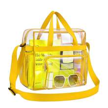 Transparent PVC Handbag, Casual Shoulder Bag, Sports Waterproof Beach Bag, Fashion Transparent Bag, Women's Transparent Waterproof Bag, Perfect For Summer, Vacation, Beach - Multicolor - View 19
