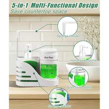 Kitchen Dish Soap And Dishwashing Liquid Set With Sponge Holder And Towel Rack, 4-In-1 Kitchen Sink Countertop Soap Dispenser Pump, Practical Kitchen And Bathroom Gadget, Creative Kitchen Soap Dispenser, Kitchen Storage Organizer, Modern Home Decor, Practical Holiday Gift - Multicolor - View 4