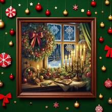 1PC DIY 5D Diamond Painting Kit Christmas Theme Pattern - Round Full Drill Art Mosaic Craft, Home Wall Decor, Unframed - No Frame - View 2