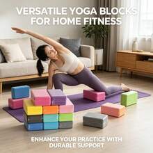 1/2pcs Lightweight High-Density EVA Yoga Blocks, Strong Pressure Resistance, Suitable For Home Fitness, Pilates Practice, Stretching, Meditation, Dance, Ballet Training, Home Gymnastics Training And Balance Training - Multicolor - View 14