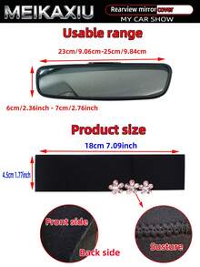 MEIKAXIU Sparkling Skin-Friendly Soft Fabric Artificial Crystal & Rhinestone Flower Bling Bling Elastic Car Rearview Mirror Cover, Car Interior Mirror Sleeve Decorative Accessory For Women - Rhinestone Crystal Flower Rearview Mirror Cover - View 3