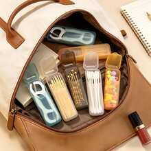 1/3/5pcs Portable Toothpick & Cotton Swab Storage Box (Random Color) - Dust-Proof Design With Lid, Easy To Carry, Prevents Dust, Suitable For Storing Toothpicks, Cotton Swabs, Floss Picks, Earrings, Small Rubber Bands And Other Small Items - View 5