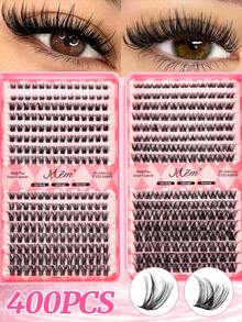 2‑Styles 400‑Cluster D‑Curl Lash Extension Kit, Mixed 8‑16mm Length Individual False Lashes, Beginner‑Ready For Daily, Parties & Music Festivals,Must-Haves For Halloween And Christmas Pair With Colored Lashes For A Doubled Effect. - C - View 12
